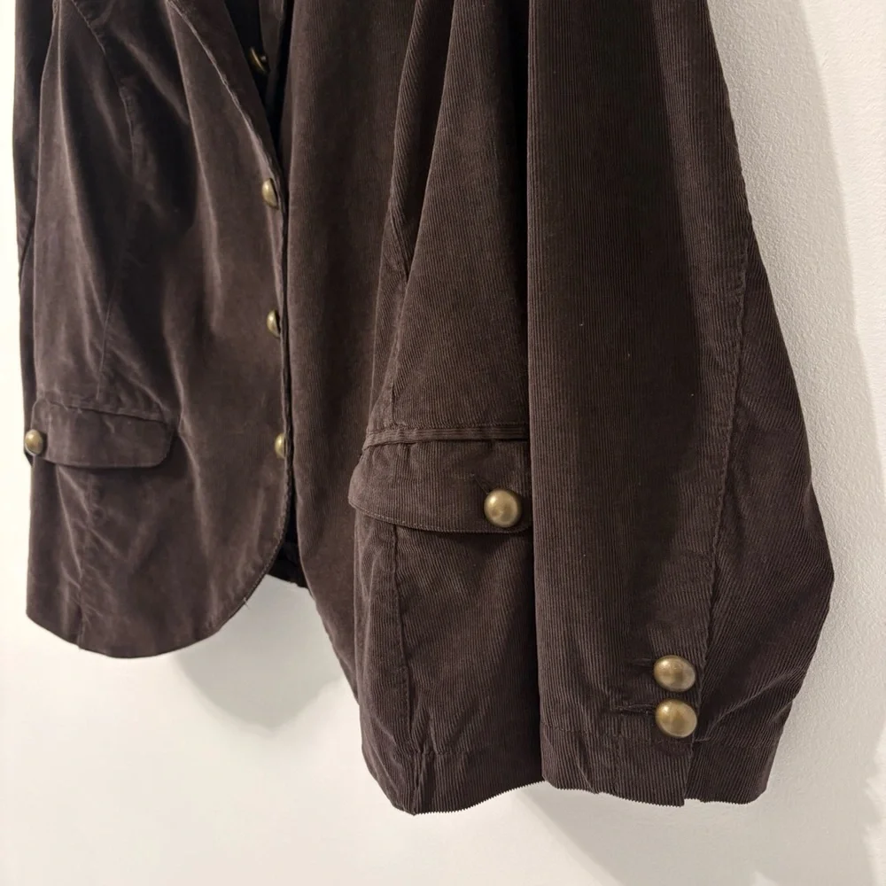 Old Navy Brown Corduroy Blazer Plus Size 2X Fall Academia - Picture 2 of 5